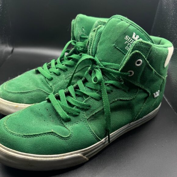 Supra Vaider High Top Men’s Green Suede Skate Shoes - Picture 1 of 4